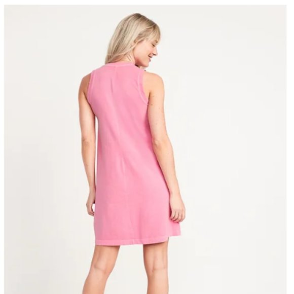 NEW - OLD NAVY Sleeveless Vintage Mini T-Shirt Swing Dress - Pink Medium - Picture 2 of 6